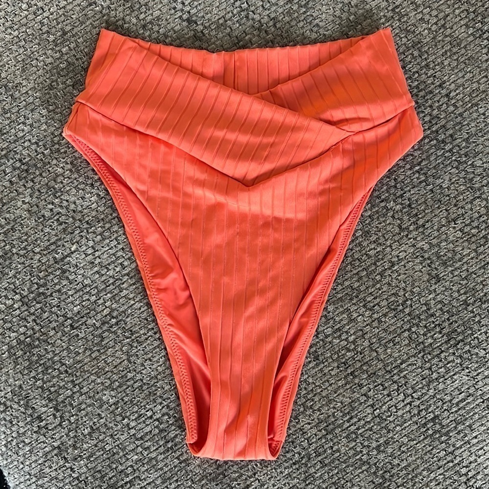Aerie Crossover High waisted Cheeky ribbed bikini bottom